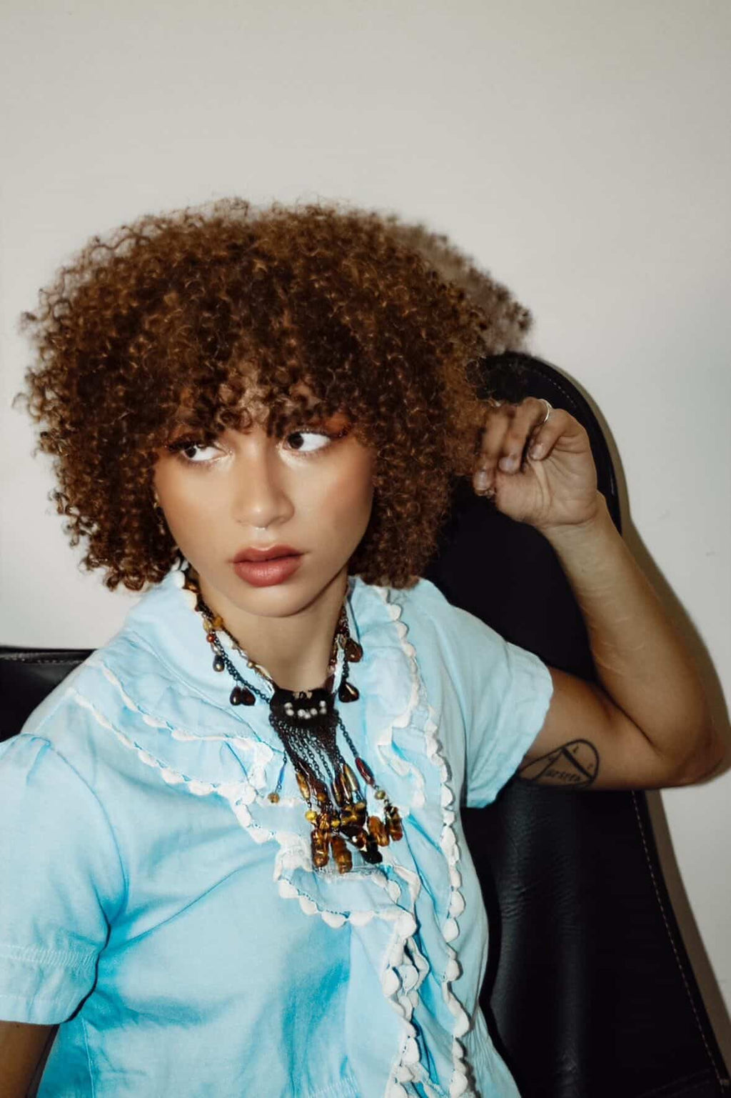 Comme des Garçons Baby Blue Ruffle Top