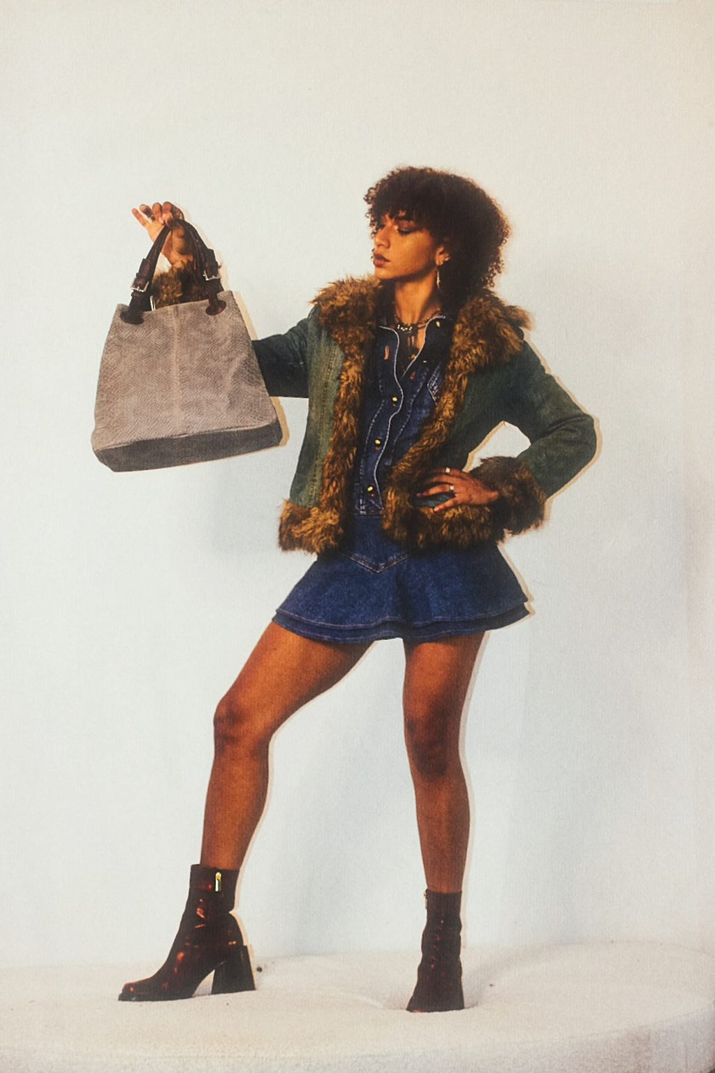 BOWEYS BRANDY BABY faux fur trim jacket ★