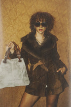 Brandy Baby Grey Snake Leather Tote Bag