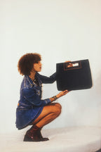 Brandy Baby Napoleon Y2K Denim Oversized Contrast-Stitch Tote