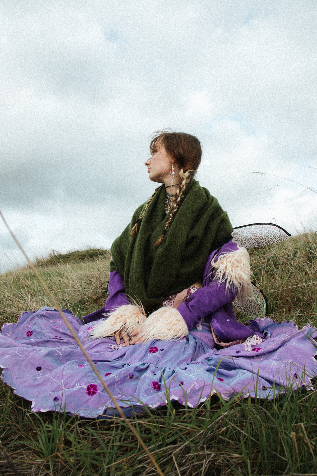 Y2K Lavender Embroidered Fairy Skirt