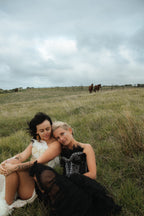 MiDNiGHT FAiREY Black Sequin & Beaded Feather Corset