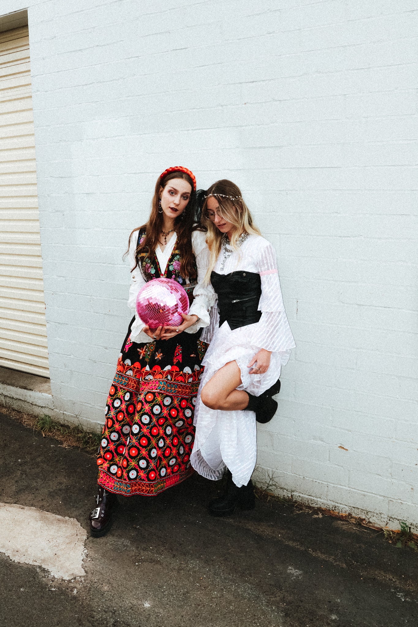 Midnight Folk Goddess Embroidered Maxi Skirt